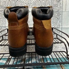 Justin Original Work Boots Brown Leather Kids Size 3D/Womans 4.5 Lace Up EUC