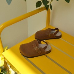 Toddler Kids Suede Nonslip Clogs Adjustable Buckle Cork Footbed Back Strap Shoes