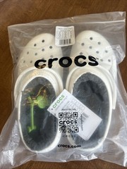 Crocs Classic Lined Clog White Size J3 Brand New