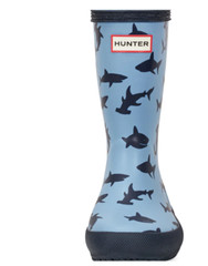 NEW Hunter First Classic Rain Boot Medium Blue Shark Toddler US 10/UK9/EU27