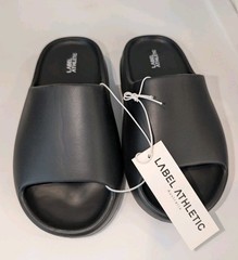 Label Athletic Slides EU 34 AU 3 Black Kids Adults Unisex RRP $99 Shoes 22.5cm