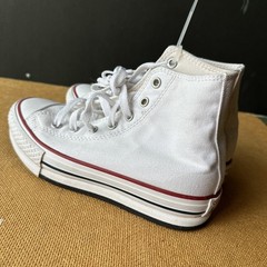 Converse Platform Chuck Taylor All Star High Top Lift Youth Sz 3 White Red Blue