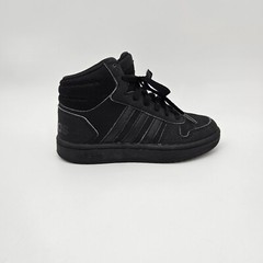 Adidas Hoops 2.0 Kid’s Size 13 Core Black Mid Top Shoes 7602 Sneakers FW7602