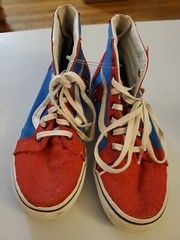 Marvel Spiderman Hi Tops W Zips By VANS Youth Sz 3 Skateboard Skate Shoes