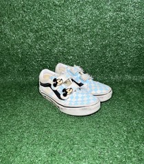 Disney Vans Toddler Classic Slip On Checkerboard Blue White Walking Shoe Size 13