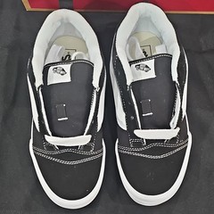 VANS Knu Skool Black/White Canvas Unisex Kids Sneakers US 6 EUR 38 UK 5