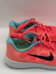 Nike Free RN Unisex Kids Mesh Athletic Sneakers Pink Blue 4.5Y