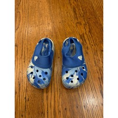 Crocs Kids Classic Tie-Dye Clogs Blue White Swirl Toddler Size 8/9 Slip On Shoes