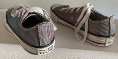 Converse All Star Low Purple Glitter Corduroy Sneakers JR SZ Girls US 1 665100F