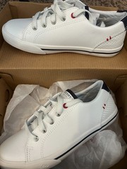 Sperry Boys Top Sider 1 M Striper II Ltt White Leather Upper Sneakers