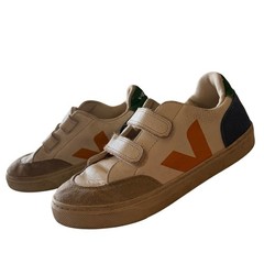 Veja – V-12 LEATHER WHITE MULTICO INDIGO Kids- Size 2 kidcore Designerkids