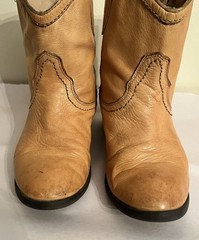 Frye Boots Carson Shortie Boy Size 3 Tan Leather Pull On Ankle Boots kids boots