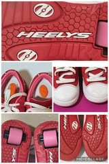 Heelys Roller Skate Shoes Big Kid Sz 4 /5 Pink Low Top Lace Up Pop-Out Wheels