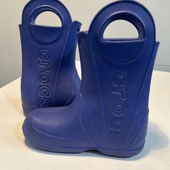 Crocs Handle It Classic Blue Rubber Rain Boots 12803 Youth Size 11