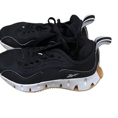 Reebok Zig Dynamica Kids Sneakers Black White Gum Sole Athletic Shoes