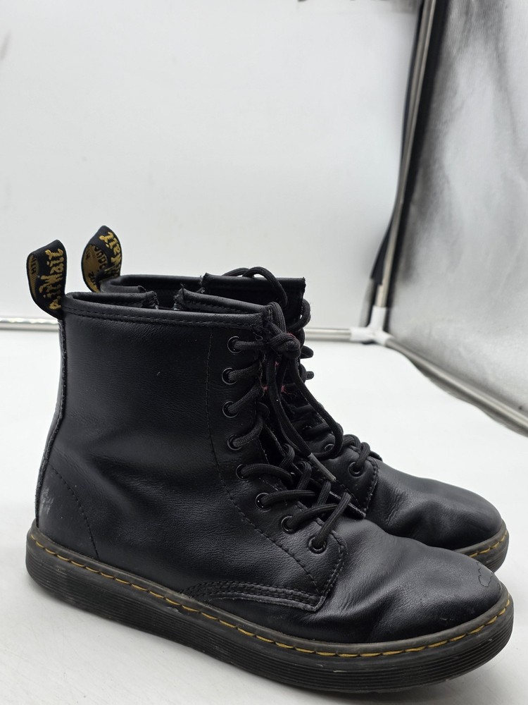 Dr Martens Boots Womens Size 5 Black Zavala J Combat Side Zip Lace Up Ankle
