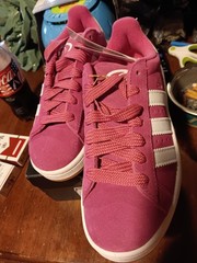 ADIDAS CAMPUS 00s J SUEDE ATHLETIC SNEAKER PINK/WHITE UNISEX KIDS US 5