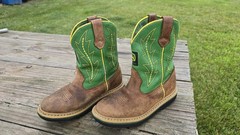Kids John Deere Cowboy Boots Farm Western Boots Size 13M Dan Post