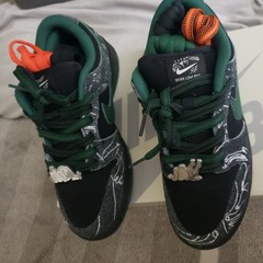 Nike SB Dunk Low Grade School Blk/George Green/Summit White Sz 6.5 Youth „There“