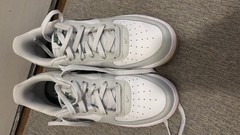 Nike Air Force 1 Low Big Kid Size 7. White/gray/dark Green Excellent Condition