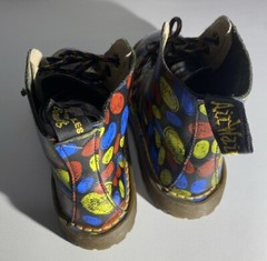 Dr. Doc Martens England Fingerprint 1460 Pascal Combat Boots Youth SZ 13 Vintage