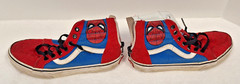 Marvel Spiderman High Tops Zips By VANS Youth Size 2 Skateboard Skate Shoes