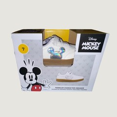 Disney Mickey Mouse Toddler Character Sneaker White Holographic Size 7 NEW