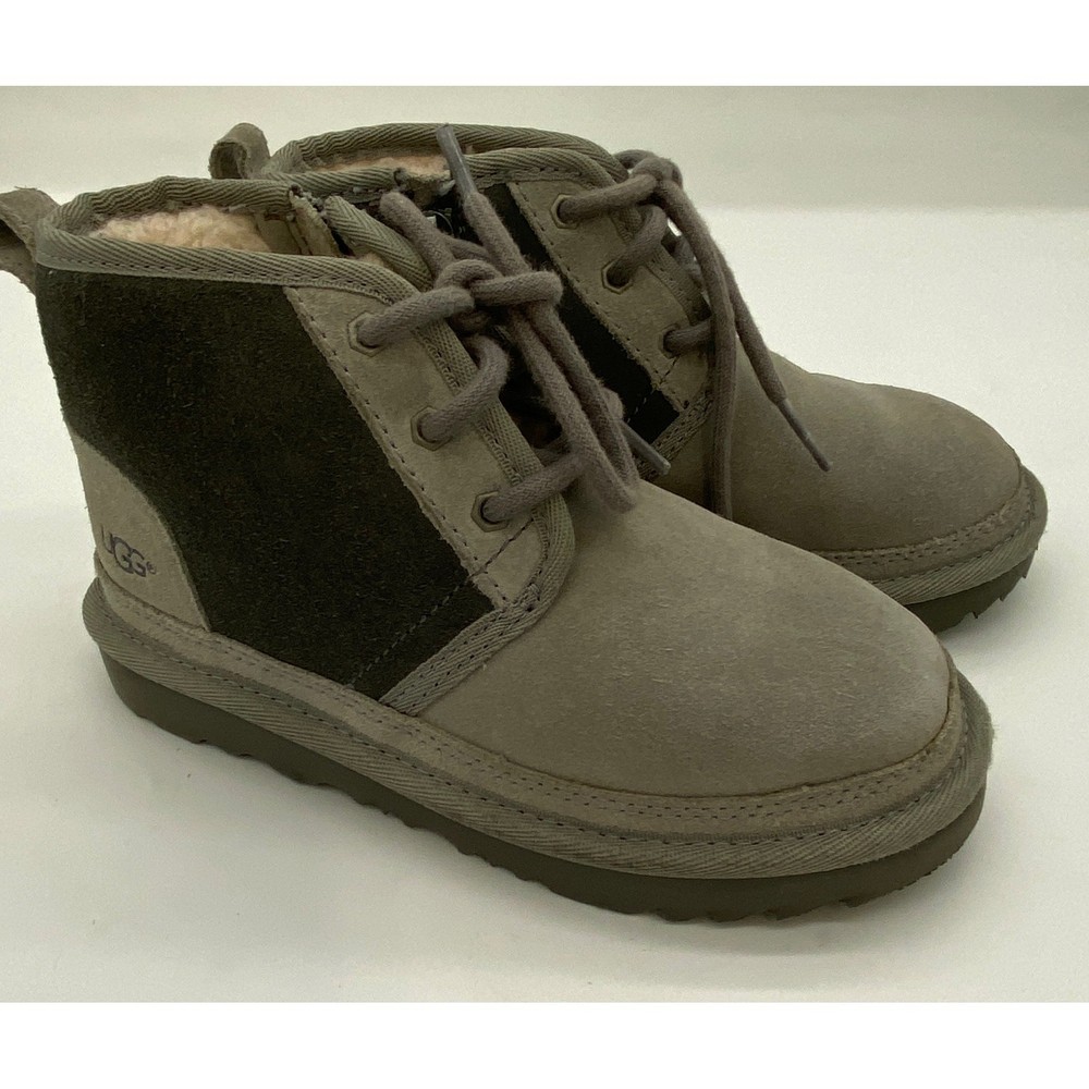 UGG Kids Neumel II Zip Grey Suede Chukka Boots 1017320T Size 12 Toddler