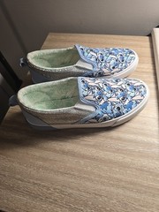 NEW Ground Up Disney Lilo Stitch Silver Glitters Slip On Shoes Sneaker Youth 13