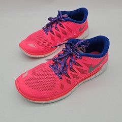 Nike Free 5.0 GS Hyper Pink Royal Blue Shoes 644446-601 Youth Girl 7Y Womens 8.5