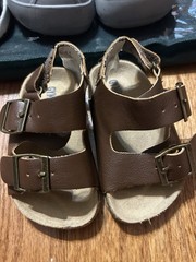 Gymboree Brown Strappy Double Buckle Sandals Unisex Kids Size 4 Synthetic