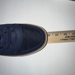 The Children’s Place Mid Top Canvas Sneakers Navy Brown Strap Unisex Kids Size 4