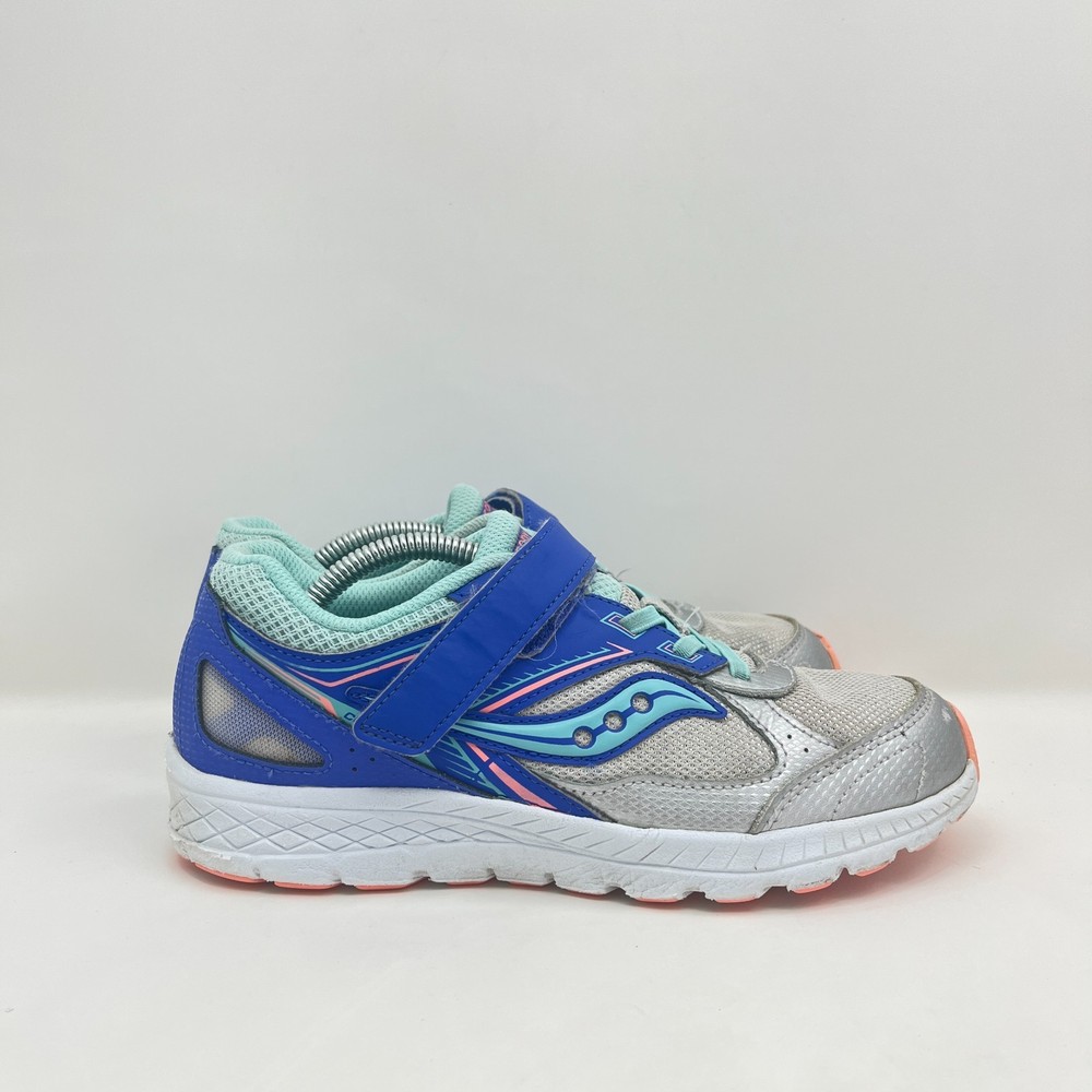 Saucony Cohesion 14 AC Blue Grey Hook Loop Strap Shoes SK165547 Youth Size 5 W