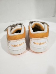 Adidas sneaker Toddler 5c Laceless. Grey Orange White Shell Toe Adi Fit size 5c