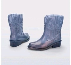 Mini Melissa Texas Boot Blue Glitter Cowboy Boot Kids Size 13