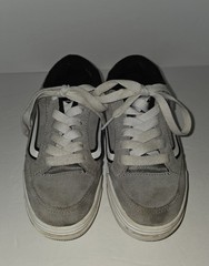 Vans Kids Size 1 Gray Suede Stripe Boys Girls Unisex Shoes Skater Trendy Read