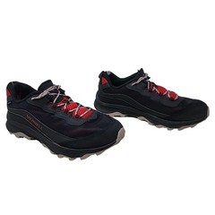 Merrell Hiking Shoe 6M Big Kid Moab Speed Low Black Red Waterproof Trail Sneaker