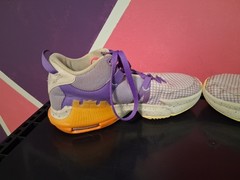 Nike LeBron Witness 7 Grape Orange Basketball Shoes DQ8650-101 Youth Size 6.5Y