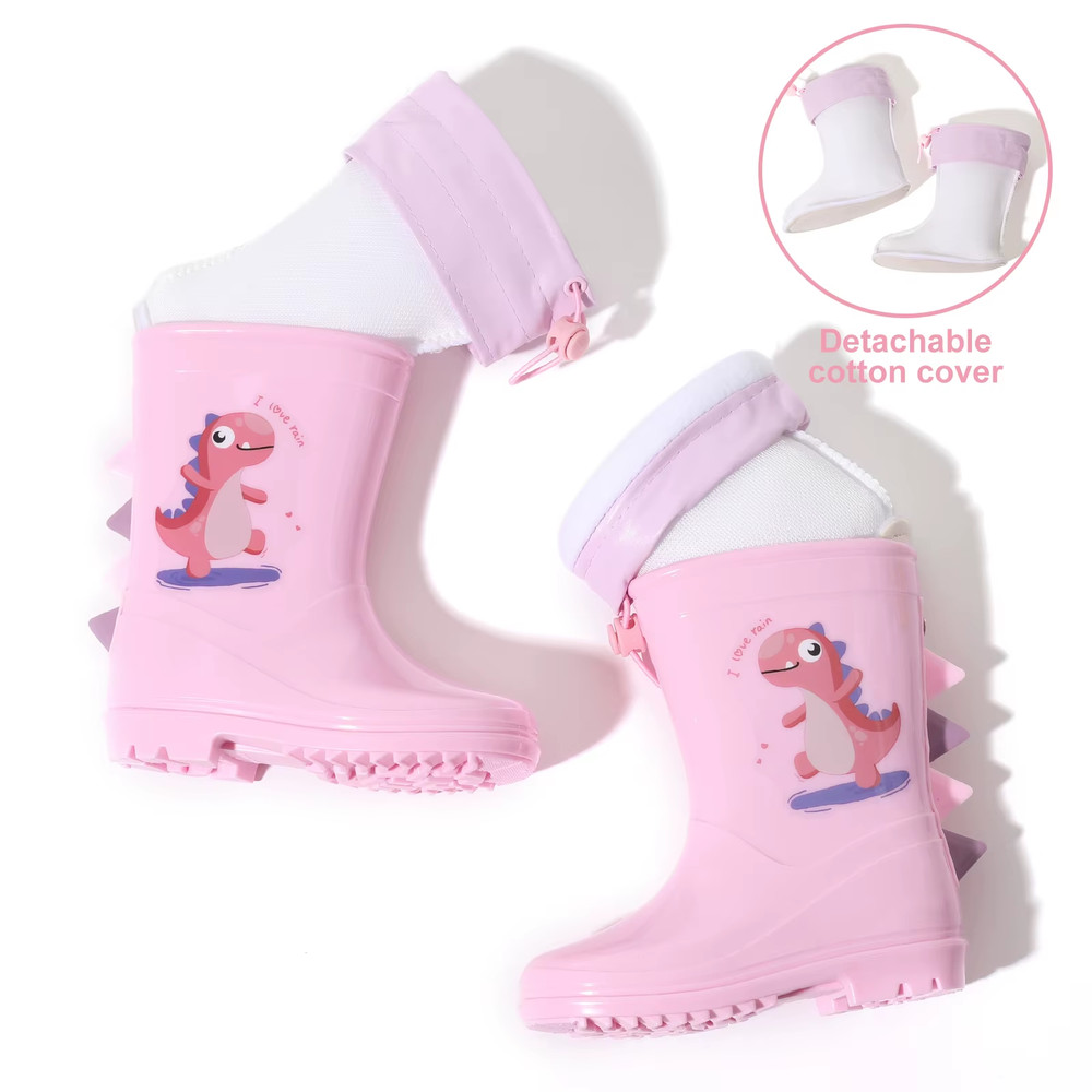 Customizable Children’S Rain Boots with Removable Fleece Inserts for Warmth Are