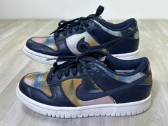 Nike Dunk Low SE Navy Graffiti Athletic Lifestyle Shoes DM1051-400 Youth Size 5