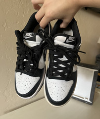 Nike Dunk Unisex Sneaker US women 6.5 Black/White Low Top Lace-Up Pre-Owned