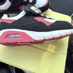 Mickey Disney Mickey Mouse Kids Sneakers Size 8 Black/White/Pink Hook & Loop