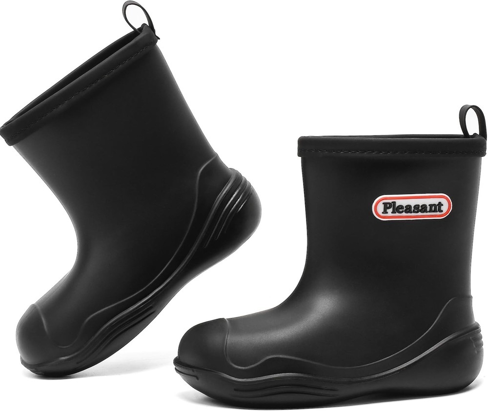Toddler Rain Boots Kids Waterproof Ankle Rubber Fishing Boots for Boys Girls,…
