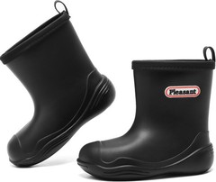 Toddler Rain Boots Kids Waterproof Ankle Rubber Fishing Boots for Boys Girls,…