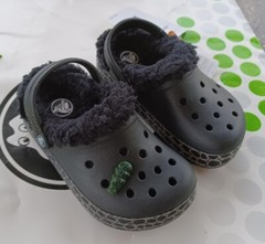 CROCS CROCTILE MAMMOTH GABE KID CAYMAN CLOG SLIP ON SHOE~Black~Toddler C 8/9~NEW