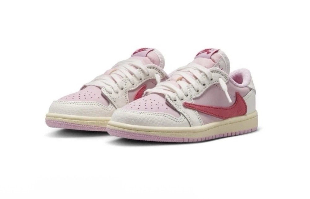 Jordan 1 Retro Low OG SP Travis Scott Sail Tropical Pink (PS) Size 2Y IQ7605-101