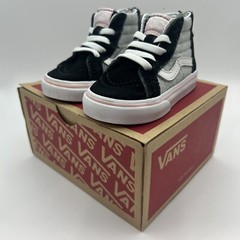 Vans Kids Off The Wall Glitter Two Tone Black Gray Sk8-Hi Zip Toddler Size 4