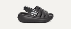 UGG Kids Sport Yeah Sandals Black Unisex Kids Size 2-3 Black W/ B/W Strap