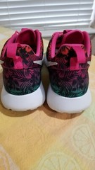 EUC NIKE ROSHE RUN US 7Y EUR 40 PALM TREE FLORAL 677784-602 GS PINK YOUTH