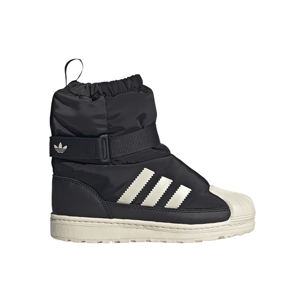 adidas Superstar 360 Winterized Round Toe Pull On Toddler Girls Black Casual Bo
